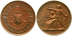 Medaillen
Schützenmedaillen, Schweiz, Zürich
Bronzemedaille 1877 a.d. Freischiessen in Winterthur. 46 mm, 48,34 g.
sehr schön/vorzüglich, kl. Randf...