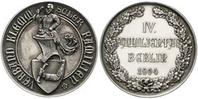 Medaillen
Städtemedaillen, Berlin
Silbermedaille 1904 v. G. Voges/Dresden, a.d. Familientag d. Verb. Klemmscher Familien, 32 mm.
vorzüglich/Stempel...
