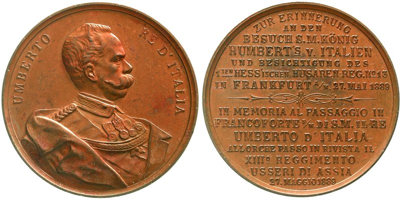 Medaillen
Städtemedaillen, Frankfurt am Main
Bronzemedaille 1889 a.d. Besuch d...