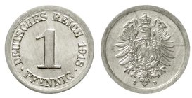 Reichskleinmünzen
1 Pfennig
Aluminium 1916-1918
10 X 1918 D. alle prägefrisch/Stempelglanz