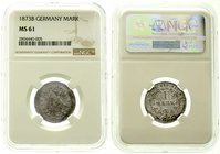 Reichskleinmünzen
1 Mark kleiner Adler
Silber 1873-1887
1873 B. Im NGC-Blister mit Grading MS 61.
vorzüglich/Stempelglanz, sehr selten in dieser E...