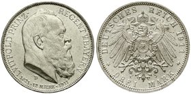Reichssilbermünzen J. 19-178
Bayern
Luitpold 1911-1912
3 Mark 1911 D. Zum 90 jähr. Geb.
prägefrisch/fast Stempelglanz