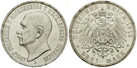 Reichssilbermünzen J. 19-178
Mecklenburg-Strelitz
Adolf Friedrich V., 1904-1914
3 Mark 1913 A. fast Stempelglanz, nur winz. Kratzer, sonst Prachtex...