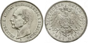 Reichssilbermünzen J. 19-178
Oldenburg
Friedrich August, 1900-1918
2 Mark 1900 A. vorzüglich