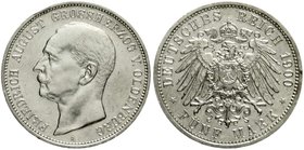 Reichssilbermünzen J. 19-178
Oldenburg
Friedrich August, 1900-1918
5 Mark 1900 A. gutes vorzüglich, kl. Randfehler
