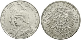 Reichssilbermünzen J. 19-178
Preußen
Wilhelm II., 1888-1918
5 Mark 1901. 200 Jahrfeier.
prägefrisch