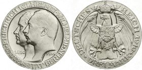 Reichssilbermünzen J. 19-178
Preußen
Wilhelm II., 1888-1918
3 Mark 1910 A. Universität Berlin.
fast Stempelglanz, winz. Kratzer
