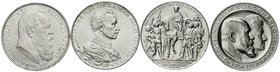 Reichssilbermünzen J. 19-178
Zusammenstellungen/Lots
4 verschiedene 3 Reichsmark-Stücke: Bayern 1911 Luitpold, Preußen 1913 Befreiungskrieg und Jubi...