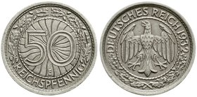 Weimarer Republik
Kursmünzen, 50 Reichspfennig, Nickel 1927-1938
1932 E. sehr schön/vorzüglich