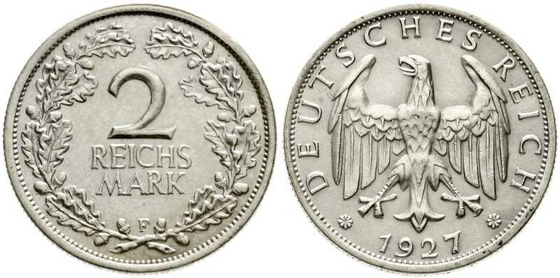 Weimarer Republik
Kursmünzen, 2 Reichsmark, Silber 1925-1931
1927 F. gutes seh...