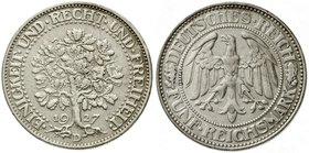 Weimarer Republik
Kursmünzen, 5 Reichsmark Eichbaum Silber 1927-1933
1927 D. gutes sehr schön