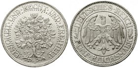 Weimarer Republik
Kursmünzen, 5 Reichsmark Eichbaum Silber 1927-1933
1927 G. fast Stempelglanz, Prachtexemplar, selten in dieser Erhaltung