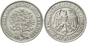 Weimarer Republik
Kursmünzen, 5 Reichsmark Eichbaum Silber 1927-1933
1928 D. sehr schön/vorzüglich