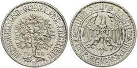 Weimarer Republik
Kursmünzen, 5 Reichsmark Eichbaum Silber 1927-1933
1928 E. vorzüglich/Stempelglanz