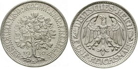 Weimarer Republik
Kursmünzen, 5 Reichsmark Eichbaum Silber 1927-1933
1930 A. gutes vorzüglich