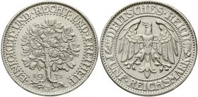 Weimarer Republik
Kursmünzen, 5 Reichsmark Eichbaum Silber 1927-1933
1931 J. gutes vorzüglich