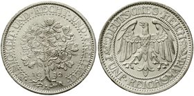 Weimarer Republik
Kursmünzen, 5 Reichsmark Eichbaum Silber 1927-1933
1932 A. fast Stempelglanz, Prachtexemplar
