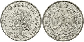 Weimarer Republik
Kursmünzen, 5 Reichsmark Eichbaum Silber 1927-1933
1932 G. vorzüglich/Stempelglanz