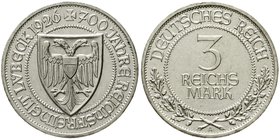Weimarer Republik
Gedenkmünzen, 3 Reichsmark Lübeck
1926 A. vorzüglich