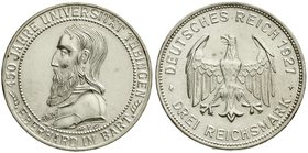 Weimarer Republik
Gedenkmünzen, 3 Reichsmark Tübingen
1927 F. gutes vorzüglich