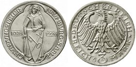 Weimarer Republik
Gedenkmünzen, 3 Reichsmark Naumburg/Saale
1928 A. fast Stempelglanz