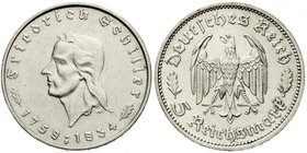 Drittes Reich
Gedenkmünzen, 5 Reichsmark Schiller 1934
1934 F. gutes vorzüglich