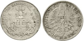 Proben
Verprägungen und Besonderheiten, Kaiserreich, Hamburg
10 Mark Silber 1877 J, Vorder- und Rückseite wie Jaeger 9.
fast sehr schön, div. Prüfs...