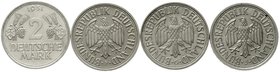 Münzen der Bundesrepublik Deutschland
Kursmünzen
2 Deutsche Mark Ähren, Kupfer/Nickel 1951
Komplettsatz 1951 D,F,G,J. alle vorzüglich/Stempelglanz ...