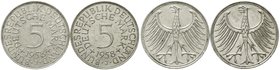 Münzen der Bundesrepublik Deutschland
Kursmünzen
5 Deutsche Mark Silber 1951-1974
2 X 1958 J. beide sehr schön, Kratzer
