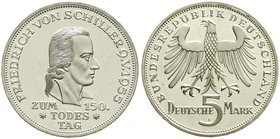 Münzen der Bundesrepublik Deutschland
Gedenkmünzen
Schiller 1955 F. Polierte Platte