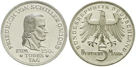 Münzen der Bundesrepublik Deutschland
Gedenkmünzen
Schiller 1955 F. Polierte Platte, nur min. berrührt