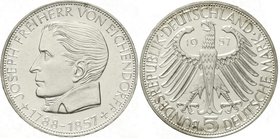 Münzen der Bundesrepublik Deutschland
Gedenkmünzen
5 Deutsche Mark, Silber, 1952-1979
Eichendorff 1957 J. prägefrisch/fast Stempelglanz
