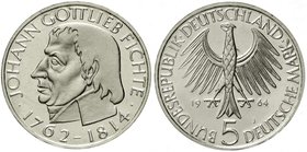 Münzen der Bundesrepublik Deutschland
Gedenkmünzen
5 Deutsche Mark, Silber, 1952-1979
Fichte 1964 J. Polierte Platte