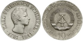 Gedenkmünzen der DDR
10 Mark 1966, Schinkel. Randschrift läuft rechts herum.
vorzüglich/Stempelglanz, kl. Kratzer