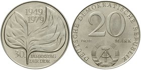 Gedenkmünzen der DDR
20 Mark 1979 A, Blattprobe.
Stempelglanz