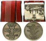 Orden und Ehrenzeichen
Deutschland
Drittes Reich, 1933-1945
Medaille für verdienstvolle Mitarbeit bei den olymp. Spielen 1936. An Bandspange.
vorz...