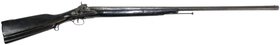 Militaria
Schusswaffen
Spanisches Perkussionsgewehr Valencia 1858. Länge 129 cm.
Beschlag aus Holz gelöst