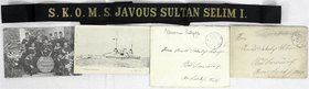 Briefmarken
Briefe
Lots
Militärmission / Feldpostbrief mit mehrseitigem Inhalt u. Karte mit Bild Javous Sultan Selim I, 1914 dazu aus gleicher Korr...