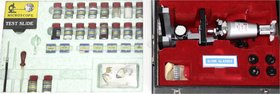 Varia
Optika/Fotografica, Mikroskope
Mikroskop Bresser Optik Zoom 80X-1.200X LMB im Koffer mit 5 Linsen, dazu Schatulle mit Mikroskopier-Materialien...