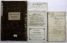 Varia
Papiere und Urkunden
Lots
Deutsche Dokumente, Urkunden und Wertpapiere von 1786 bis 1880. Schöner Fundus mit u.a. dem Hypothekenbuch der Gema...