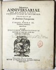 Literatur
Historische Bücher
FABRI, TIMAEUS. Disputationes Anniversariae ad quatuor libros Institutionum Imperial. Brittenburg 1615. Original-Pergam...