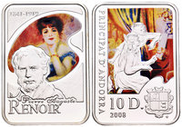 Andorra. 10 diners. 2008. (Km-271). Ag. 28,28 g. Renoir. Coloured. PR. Est...30,00.