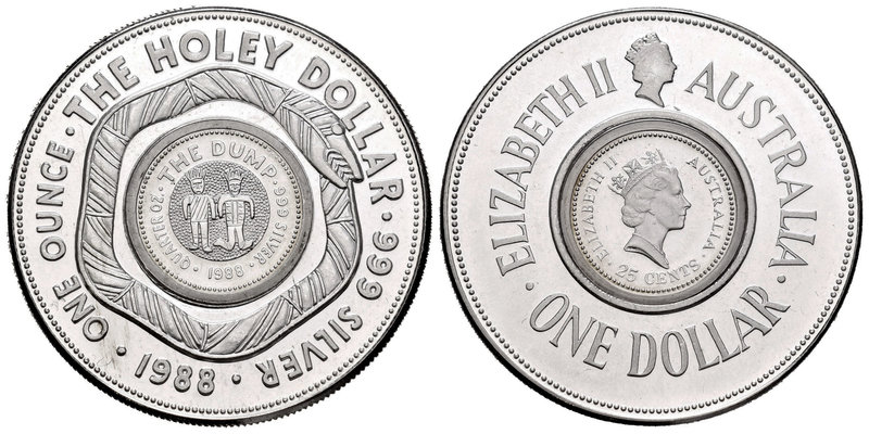 Australia. Elizabeth II. 1 dollar. 1988. (Km-113). Ag. 31,10 g. The Holley Dolla...