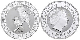 Australia. Elizabeth II. 1 dollar. 1999. Perth. P. (Km-399). Ag. 32,25 g. Kookaburra. PR. Est...25,00.