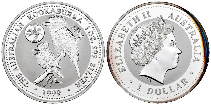 Australia. Elizabeth II. 1 dollar. 1999. (Km-604). Ag. 31,11 g. Kookaburra. Marc...