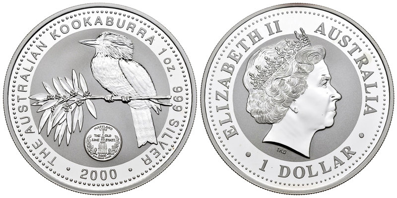 Australia. Elizabeth II. 1 dollar. 2000. (Km-612). Ag. 31,11 g. Kookaburra. Marc...