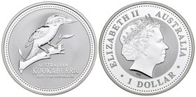 Australia. Elizabeth II. 1 dollar. 2003. (Km-1761). Ag. 31,10 g. Kookaburra. PR. Est...30,00.