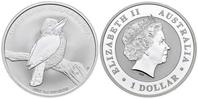 Australia. Elizabeth II. 1 dollar. 2010. Perth. P. (Km-1471). Ag. 31,11 g. Kooka...