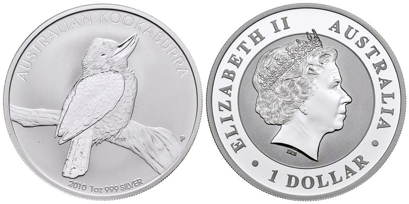 Australia. Elizabeth II. 1 dollar. 2010. Perth. P. (Km-1471). Ag. 31,11 g. Kooka...