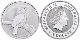 Australia. Elizabeth II. 1 dollar. 2010. Perth. P. (Km-1471). Ag. 31,11 g. Kookaburra. PR. Est...25,00.